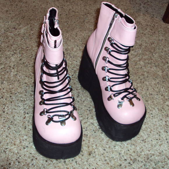 Demonia Accessories - Pink punk boots